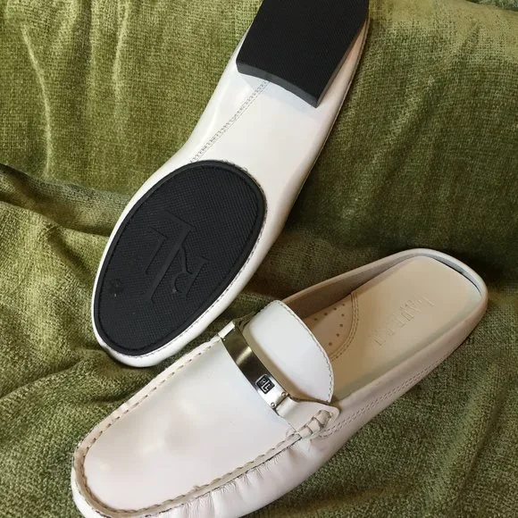 Ralph Lauren White Leather Mindy Mule/Slide - Picture 12 of 16